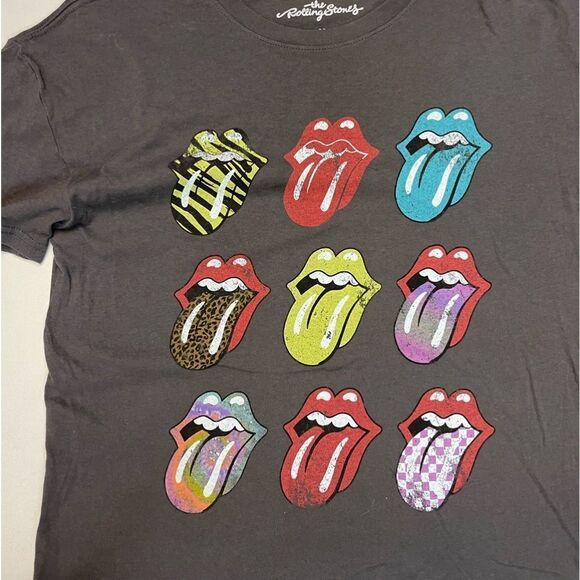 The Rolling Stones Graphic T-shirt Women Medium Gray Short Sleeve Music - Picture 2 of 5